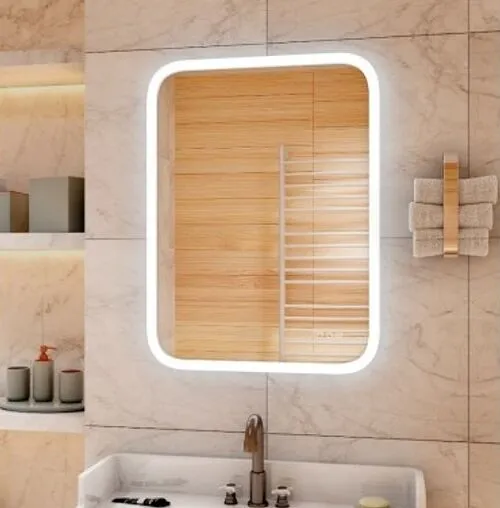 Зеркало с подсветкой Continent Glamour Led 68.5x91.5 с функцией Bluetooth белый ЗЛП898