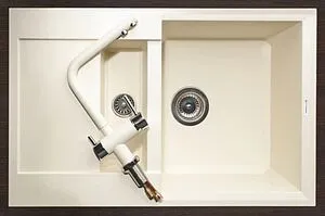 Смеситель для кухни с подключением к фильтру Omoikiri Nagano-PA пастила/хром 4994216, 4