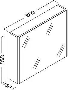 Шкаф-зеркало ISVEA Valero 80 дуб 27VR2074080I, 2