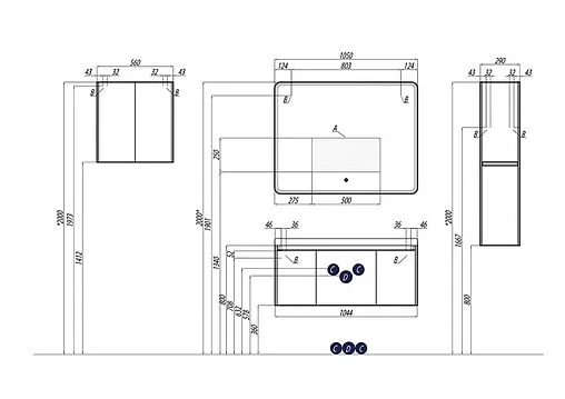 Тумба-умывальник подвесная Aquaton Шерилл 105 белый 1A2063K1SH010