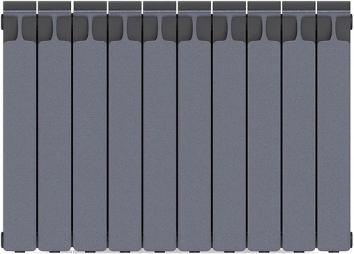 Радиатор биметаллический 10 секций нижнее правое подключение Rifar Monolit Ventil 500 серый RMVRF50010 tit