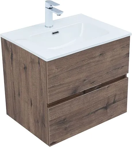 Тумба под умывальник подвесная Aquanet Алвита New 60 дуб веллингтон/табак 00334184