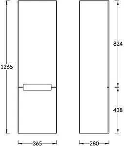 Шкаф-пенал подвесной Kerama Marazzi Buongiorno Plus 36 L белый BGP.130Lh\WHT, 2