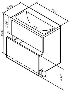 Тумба под умывальник напольная Am.Pm Gem 75 графит матовый M90FSX07522GM32, 2