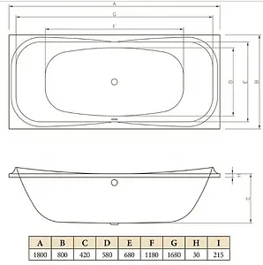 Ванна акриловая C-bath Kronos 180x80 CBQ013001 Ванна акриловая C-bath Kronos 180x80 CBQ013001, 2
