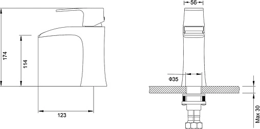 Смеситель для раковины Timo Lumi хром 4261/00Fchrome