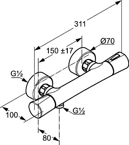 Термостат для душа Kludi Zenta хром 351000538 Термостат для душа Kludi Zenta хром 351000538