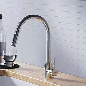 Смеситель для кухни с выдвижным изливом Dorff Logic хром D3007500, 3