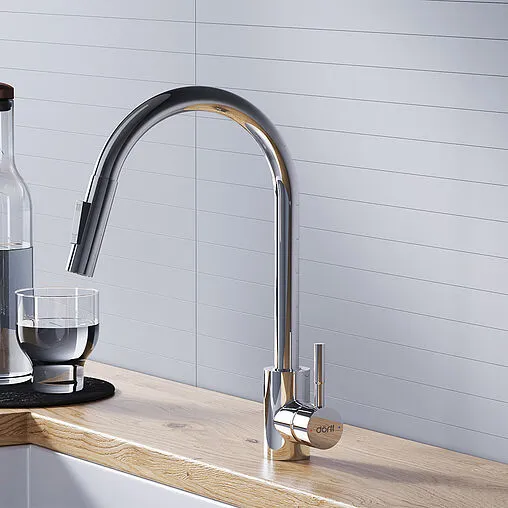 Смеситель для кухни с выдвижным изливом Dorff Logic хром D3007500