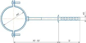 Кронштейны Ø 100мм для крепления труб к стене Krats KS-100, 2