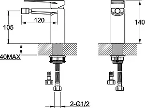 Смеситель для биде BelBagno Carin хром CAR-BD-CRM Смеситель для биде BelBagno Carin хром CAR-BD-CRM, 2
