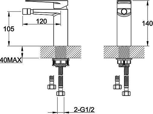 Смеситель для биде BelBagno Carin хром CAR-BD-CRM