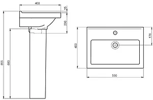 Раковина Santeri Визит 55 белый 1.3115.3.S00.11B.0 Раковина Santeri Визит 55 белый 1.3115.3.S00.11B.0, 2