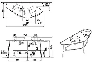 Консоль напольная VitrA Plural тёмный дуб 64043 Консоль напольная VitrA Plural тёмный дуб 64043, 2