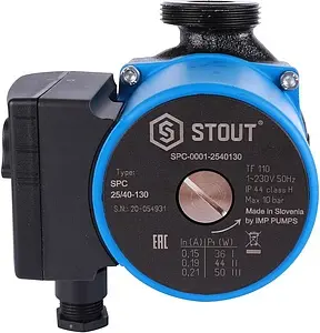 Насос циркуляционный Stout 25/40-130 SPC-0001-2540130 Насос циркуляционный Stout 25/40-130 SPC-0001-2540130, 2