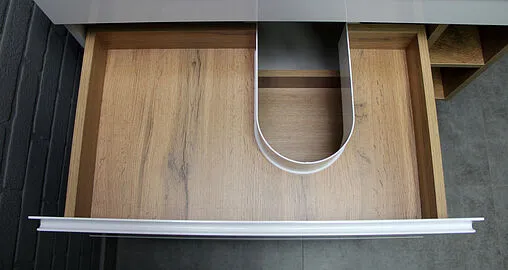 Тумба-умывальник подвесной Домино Frost 80 белый/дуб вотан DF3402T+4670142930273