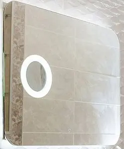 Зеркало с подсветкой Continent Elegant Led 80 с подогревом, линза (слева) белый ЗЛП123, 2