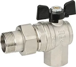 Кран шаровый с американкой угловой 1&quot;в x 1&quot;н Bugatti Oregon 05940009, 1