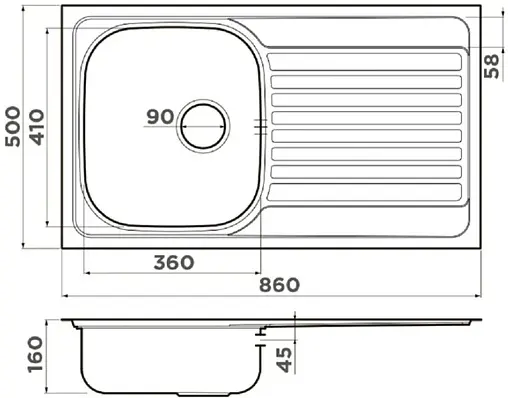 Мойка кухонная Omoikiri Kashiogawa 86-IN нержавеющая сталь 4993453
