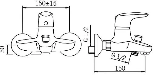 Смеситель для ванны Oras Vega хром 1840Х