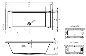 Ванна акриловая Riho LUSSO 180x80 B036001005, 5