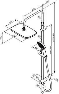 Душевая система без смесителя Damixa Merkur хром 940000000, 2