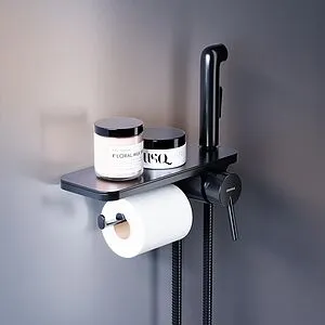 Гигиенический душ со смесителем и полкой Damixa Jupiter чёрный матовый 773500301, 3