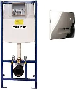 Инсталляция для подвесного унитаза Set 4 в 1 beWash BW74 K500RZVP0400PK000000 с кнопкой хром глянцевый Инсталляция для подвесного унитаза Set 4 в 1 beWash BW74 K500RZVP0400PK000000 с кнопкой хром глянцевый, 1