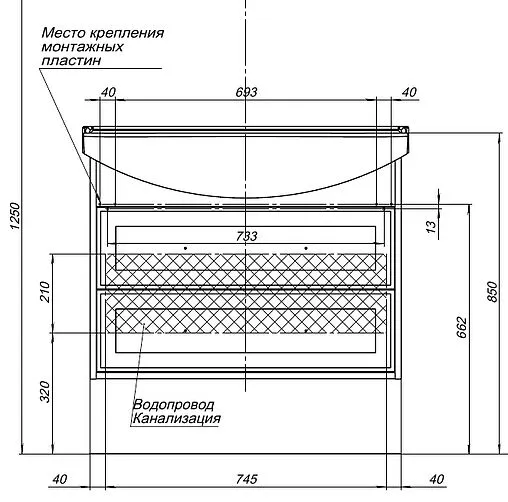 Тумба-умывальник Aquanet Остин 85 белый 00252672+00185346