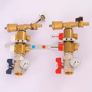 Группа коллекторная с расходомерами 2 отвода 1&quot;в/в x ¾&quot;ек Tiemme 3870027, 3