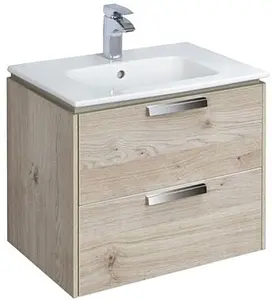 Тумба-умывальник подвесная Roca Lago 60 дуб светлый 857295444+32782100Y Тумба-умывальник подвесная Roca Lago 60 дуб светлый 857295444+32782100Y, 1