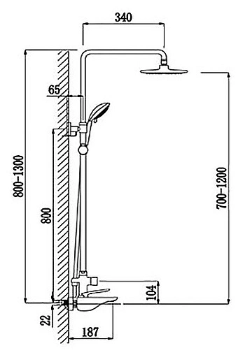 Душевая система со смесителем для ванны Timo Helmi хром SX-1070/00-16 (712)