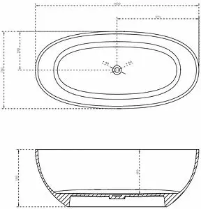 Ванна отдельностоящая прозрачная Abber Kristall 165x78 AT9701Opal Ванна отдельностоящая прозрачная Abber Kristall 165x78 AT9701Opal, 2