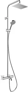 Душевая система с термостатом для ванны Hansgrohe Vernis Shape 230 1jet EcoSmart хром 26098000 Душевая система с термостатом для ванны Hansgrohe Vernis Shape 230 1jet EcoSmart хром 26098000, 1