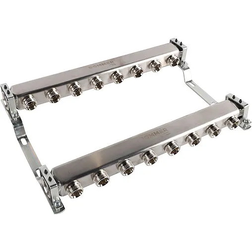 Группа коллекторная распределительная 8 отводов 1&quot;в/в x ¾&quot;ек Rommer RMS-4401-000008