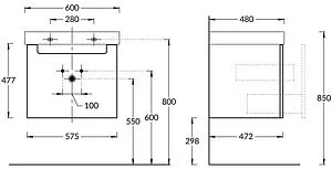 Тумба-умывальник подвесная Kerama Marazzi Buongiorno 60 белый BGN.60.1\WHT+BG.wb.60 Тумба-умывальник подвесная Kerama Marazzi Buongiorno 60 белый BGN.60.1\WHT+BG.wb.60, 2