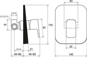 Смеситель для душа скрытого монтажа Ravak 10° Free хром X070135, 2
