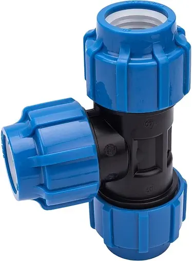 Тройник компрессионный соединительный 40мм x 40мм x 40мм ТПК-Аква 50050040