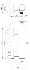 Термостат для душа Ravak Puri чёрный матовый X070188 Термостат для душа Ravak Puri чёрный матовый X070188, 2