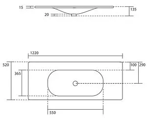Раковина Kerasan Shape 120 белый 548001*1 Раковина Kerasan Shape 120 белый 548001*1, 2