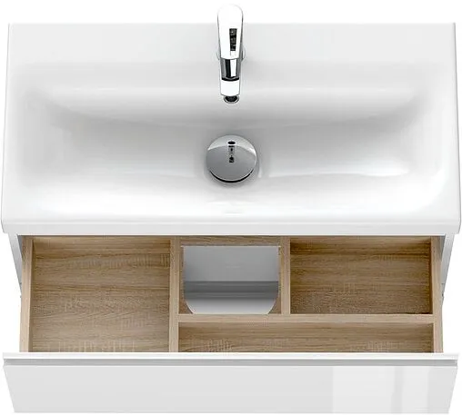 Тумба-умывальник подвесная Cersanit Moduo Slim 80 белый 64126+S-UM-MOD80SL/1