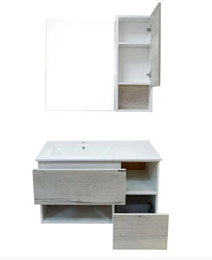 Тумба-умывальник подвесная Comforty Ганновер 90 дуб дымчатый/белый