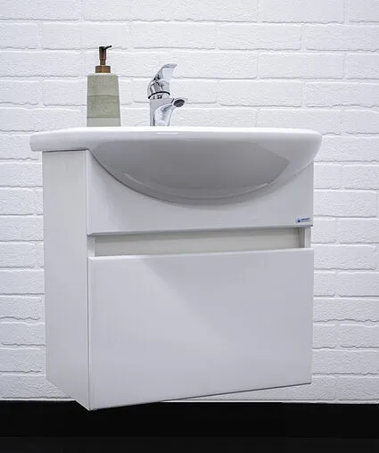 Тумба-умывальник подвесная Айсберг Классик 55 белый DA3006T+4607152360509