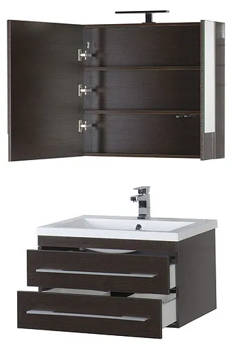 Шкаф-зеркало Aquanet Нота 75 L венге 00159109