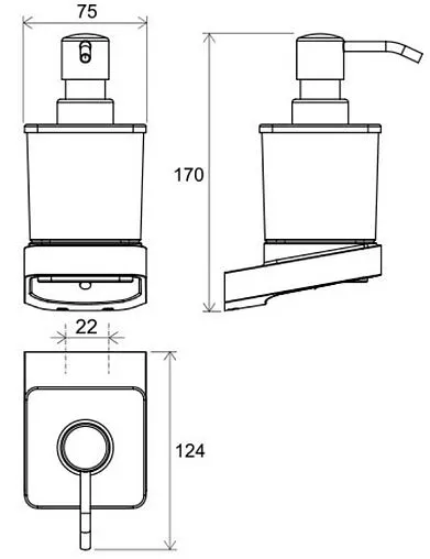 Дозатор для жидкого мыла Ravak 10° чёрный матовый X07P559 Дозатор для жидкого мыла Ravak 10° чёрный матовый X07P559