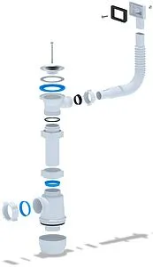 Сифон бутылочный для мойки с переливом Ани Пласт Грот A0140S, 3