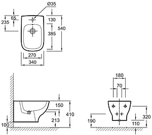 Биде подвесное Jacob Delafon Struktura белый EMC0002-00 Биде подвесное Jacob Delafon Struktura белый EMC0002-00, 2