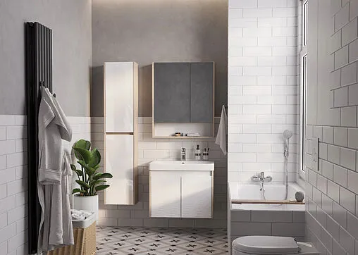 Тумба-умывальник Aquaton Сканди Doors 70 белый/дуб верона 1A2789K0SDB20