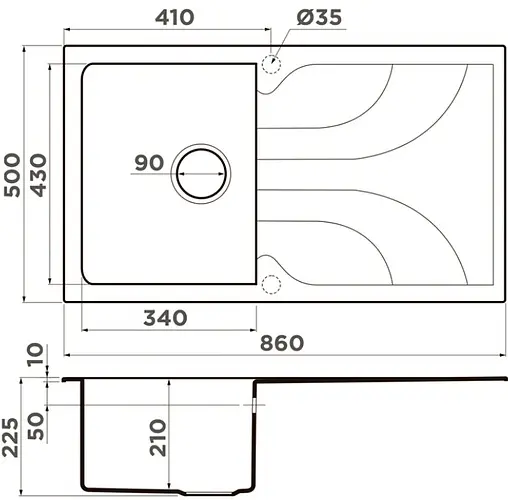 Мойка кухонная Omoikiri Yasugata 86-BL черный 4993868