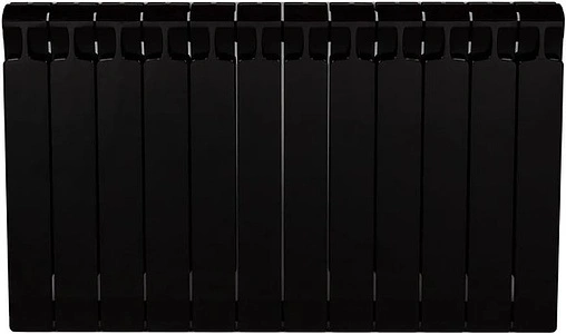 Радиатор биметаллический 14 секции нижнее правое подключение Rifar Monolit Ventil 500 черный RMVRF50014 ant